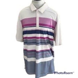 Adidas Climacool Striped‎ White Golf Polo XL